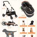 Dog Stroller for Medium Dogs Up to 52 Lbs, Cats Stroller for 2 Cats, 3 in 1 Pet Stroller with Bag Holder for Leashes, 3-Roll Poop Bags, 600D Waterproof Oxford Fiber, Adjustable Handle (Black)