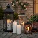 Flameless LED Candles, Flickering Larger Candles with Remote Control & Timer, Battery Operated Waterproof Pillar Candles,3pc for Valentine's Day,Indoor Outdoor Lanterns,Church,Wedding,Patio Porch