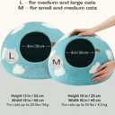 MEOWFIA Cat Cave Premium Felt Cat Bed for Indoor Cats, Handmade Merino Wool (Cloud Nap Blue, Large)