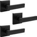 Orger 10 Pack Passage Door Handle Matte Black Non-Locking Door Lever, Interior Hallway Closet Door Lock Sets with Square Rosette, Modern Door Lock for Right & Left Handed Doors
