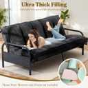 10" Futon Mattress Queen Size, Ultra Thick Futons Sofa Couch Bed Sleeper Sofa Bed, Versatile Floor Futons Japanese Floor Mattress for Adults, Black (Frame Not Included)