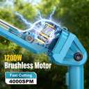 Brushless Pole Hedge Trimmer Cordless, 20.5" Dual-Action Blade180 Adjustable Head Electric Bush Trimmer, 24000mAh Batteries, Up to 14.9FT Reach Battery Powered Hedge Trimmers for Shrubs Pruning