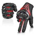 IRON JIA'S Motorcycle Gloves Full Finger Durable for Road Racing Bike Summer Spring Powersports Support Touch Screen Red-M