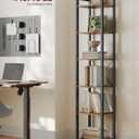 VASAGLE 6-Tier Bookshelf, Bookcase with Steel Frame, Book Shelf for Living Room, Home Office, Study, 11.8 x 15.7 x 73.2 Inches, Industrial Style, Rustic Brown and Ink Black ULLS101B01