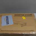 WESTREE Dual Monitor Stand Riser, Wood and Steel Monitor Stand Riser, Computer Monitor Stand for 2 Monitors, Multi-Purpose Desktop Storage Stand for Computer,Laptop,Printer,TV (Large, White)