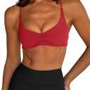 LASLULU Womens Sports Bra Sexy Spaghetti Strap Backless Bra Workout Gym Yoga Bras Tops Padded Sport Bras, XL