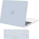 MOSISO Compatible with MacBook Air 13 inch Case 2022 2021 2020 2019 2018 Release A2337 M1 A2179 A1932 Touch ID, Plastic Hard Shell Cover&Keyboard Cover for MacBook Air 13.3 inch Case, Baby Blue
