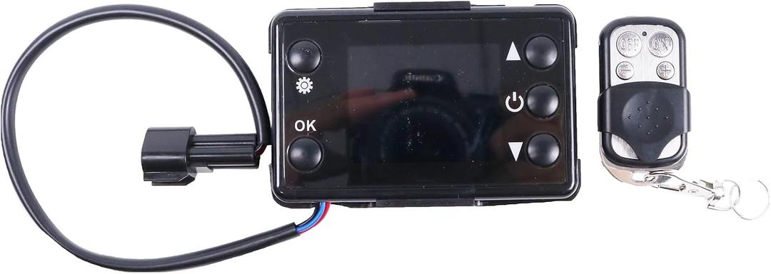 ZTUOAUMA 12V 24V LCD Monitor Controller Thermostat Switch with 4-Button Remote Control for 2KW 3KW 5KW 8KW Diesel Parking Heater Air Heaters