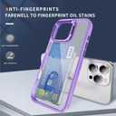 Wallet Clear Case for iPhone 16 Pro 6.3 inch with Card Holder Built-in Camera Ring Stand Military-Grade Protection Kickstand Cover Light Purple