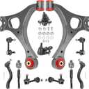 Front Lower Control Arm Suspension Kit for 2006-2011 Honda Civic 1.8L, 2 Lower Control Arms 2 Ball Joints 4 Outer & Inner Tie Rods 4 Sway Bars Front & Rear Replacement,K620382 K620383-12pc Set