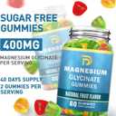 (2 Packs) Magnesium Glycinate Gummies for Adults & Kids, Magnesium Malate chewable 400mg,