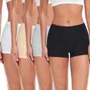 wirarpa Women's Boyshorts Panties Cotton Boxer Briefs for Ladies Underwear Shorts with Cotton Crotch 4 Pack (Large, Black/Heather Gray/White/Nude)