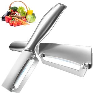 5 x Vegetable Peelers for Kitchen, All-Stainless Steel Potato Peeler with Ergonomic Handle, Sharp & Fast Peeling for Vegetables & Fruits, Suitable for Kitchen & Outdoor
