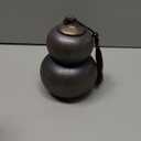 Ceramic Airtight Canister,22 Oz /660ml,Gourd Shap 2 Layers Tea Candy,Food Storage Jar for Coffee,Beans,Herb,Spices,Nuts (Stone Golden)