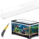 Sieral Aquarium Polycarbonate Canopy Set 29 x 11.38 x 0.12 Inch for 20/29/37 Gallon Without Center Brace Aquariums Cover Fish Tank Lid with a Hook Knife, Clear