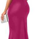 YMDUCH Women's Elegant Sleeveless Off Shoulder Bodycon Long Formal Party Evening Dress (Pink, M)