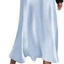 Zeagoo Skirts for Women High Waist Skirt Elegant Midi Skirt Satin S