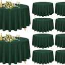 Pesonlook 10 Pack Hunter Green 120 Inch Round Tablecloths, Polyester Tablecloths for Round Tables, Wrinkle & Stain Resistant, Perfect for Wedding, Party, Dining, Banquet