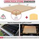 Unicook Large Rectangular Pizza Stone for Oven and Grill 20" x 16" x 0.6", Thermal Shock Resistant Cordierite Baking Stone, Ideal for Baking Crispy Pizzas, Bread and Cookies, Dough Cutter Included