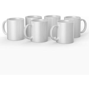 Cricut Beveled Blank, Ceramic-Coated, Dishwasher & Microwave Safe Mug to Decorate, Mug Press & Infusible Ink Compatible,12 Oz Sublimation, Ideal for Crafts and Printing, 6 Count, White