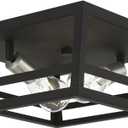 Livex Lighting, 49560-04, Schofield, Flush Mount, Black with Brushed Nickel Accents