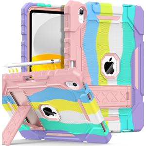 Grifobes for iPad A16 Case 11th Generation 11 inch 2025 / iPad 10th Generation Case 10.9 inch 2022, Heavy Duty Military Grade Shockproof Cover with Pencil Holder for i Pad 11/10 Gen (Colorful)