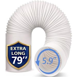 Jin&Bao 5.9" (6") Diameter AC Hose, 78.7" Length Portable Air Conditioner Exhaust Hose, Counterclockwise Thread, Universal Replacement