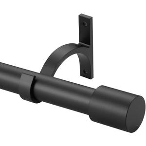 Matte Black Curtain Rods 28-149", Splicing Window Treatment With Cap Finials, Adjustable 1-Inch Telescoping Drapery Rod, Decorative (28-149", Matte Black)