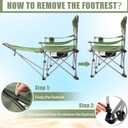 2-in-1 Reclining Camping Chair with 360 Umbrella Folding Lounge Beach Chair with Footrest and Universal Clamp UPF 50+ Adjustable Umbrella Portable Lightweight Seating for Adults Outdoor