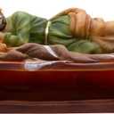8" Sleeping Saint Joseph Painted Statue | St. Joseph Laying on Bed Platform | Christian Home Dcor | Great Catholic Gift for First Holy Communion and Confirmation Multicolor