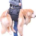 Dog Carry Sling, Emergency Backpack Pet Legs Support & Rehabilitation Dog Lift Harness for Large Dogs, Dog Carrier for Senior Dogs Joint Injuries, Arthritis, Up and Down Stairs (Black, XL)