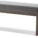 SIMPLIHOME Milltown Large Ottoman Bench - 44 inch Wide Upholstered Linen Look Fabric Rectangle Footstool Ottoman in Grey, Contemporary Bench for Bedroom or Entryway with Cushioned Seat, Assembled, 14.4"D x 44.1"W x 18.4"H