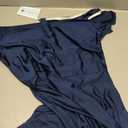 Women Sexy Off Shoulder Elegant V Neck Short Sleeve Wrap Formal Evening Gowns High Split Mermaid Party Cocktail Dress, Size XL