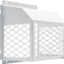 Universal Dryer Exhaust Guard Vent Cover Outside, 7"x7"x5" Heavy Futy Ventilation Bird Cage to Prevents Birds and Rodents from Entering Exhaust for Most 3" to 4" Bathroom Exhaust Ventilation Fan (White)