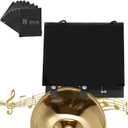 Trumpet Lyre, Trombone Lyre with Flip Folio Folder, 2 Silicone Clip, Includes 8 Pcs Double-Sided Flip Pages for Trombone, Cornet, Baritone and Marching Band Brass Instrument Accessory