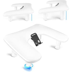 JODSONE U-Shaped White Manicure Arm Rest for Nails Tech with Rotating 360Built-In Phone Holder and Adjustable Nail Arm Rest Detachable Manicure Hand Rest for Salon Design