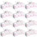 Janinka 12pcs Coquette for Girls Pink Bow Hair Clips 3.35 Inch Square Preppy Bow Heart Rectangular Hair Claw Clips Pink Bachelorette Party Accessories