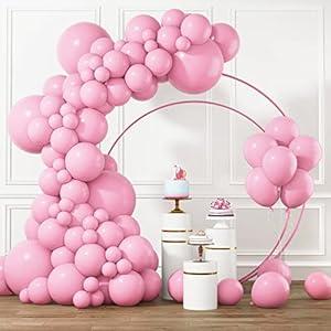 RUBFAC Pink Balloons Different Sizes 105pcs 5/ 10/ 12/ 18 Inch for Garland Arch, Premium Party Latex Balloons for Birthday Party Wedding Baby Shower Gender Reveal Valentine’s Day Party Decoration