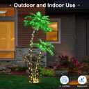 Lighted Palm Tree 6FT 4FT Artificial Palm Tree Decor for Outdoor 184 LED Light up Fake Tree for Indoor Outdoor Patio Hawaiian Tiki Bar Decoration