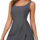 Aleumdr One Piece Swimdress Swimsuit for Women Tummy Control Split Swim Dress Skirt Bathing Suit with Pockets, Size 2 XL