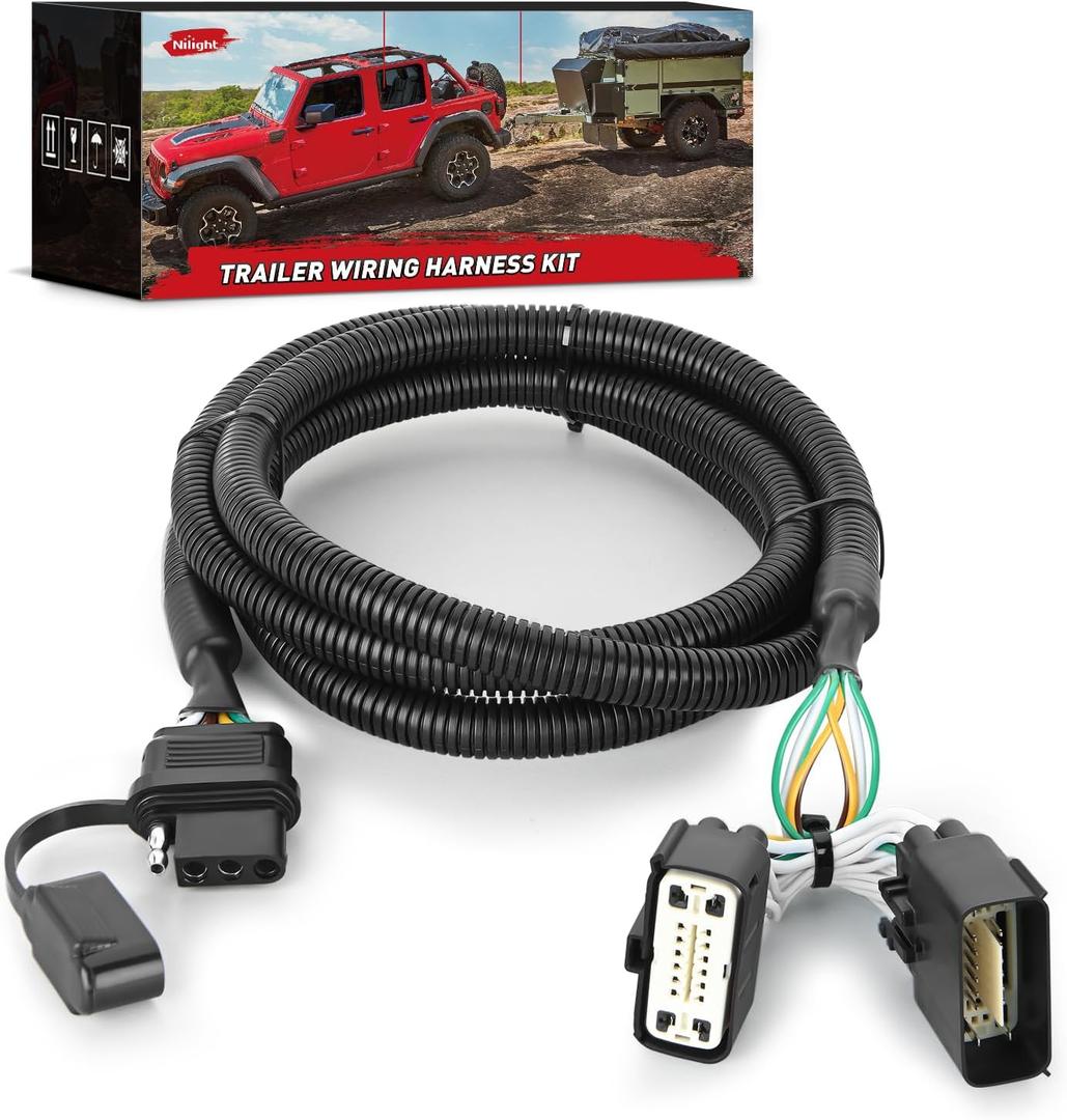 Nilight 4 Pin Trailer Wiring Harness Kit 56172 Vehicle Side Custom for 2011 2012 2013 2014 2015 2016 2017 2018 2019 Ford Explorer Police Interceptor Utility Simple Fit Tow Hitch Accessories
