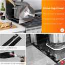 Stainless Steel Stove Gap Covers,Stove Gap Filler, Range Trim Kit, Stove Gap Guards, Heat Resistant and Easy to Clean, Easy retractable Length 13.8" to 27.5", Width 0.79",Silver(2PCS)