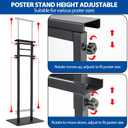Pedestal Poster Sign Stand for Double Sided Display, Adjustable Poster Board Stand Height Up to 80", Heavy Duty Floor Standing Sign Holder for Board, Foam, Banner Display Stand, Black 1Pack