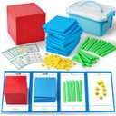 Base Ten Blocks Plastic 143 pcs Math Manipulatives Kindergarten Counting Cubes for Kids Math,Place Value Blocks for Early Counting Math Toy for 1st Grade
