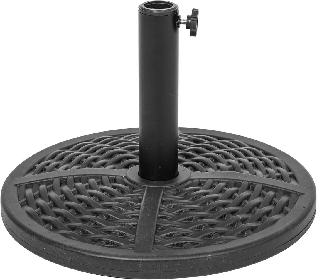 26.4 lbs Cement Patio Umbrella Base, Outdoor Heavy Duty Umbrella Stand for Garden, Deck or Lawn, Black