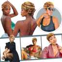Pink Planet Pixie Cut Wig for Black Women Human Hair Colored Short Layered Pixie Wigs for Women Pixie Cut Human Hair Wig Braziian Virgin Human Hair (9047-#4/30)