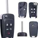 SUPALAND Key Fob Shell Case Replacement Fits for Chevy Cruze Malibu Equinox Sonic Impala GMC Terrain Buick Lacrosse 2011-2016 Keyless Remote Control 5 Button Flip Key Pad Cover OHT01060512