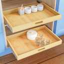 Pull Out Cabinet Organizer, 1PC 33 W x 21 D Soft Close Slide Out Wood Drawer Storage Shelves for Kitchen, Base Cabinet Organization for Pantry, Finished, Heavy-Duty, Bottom Assembly