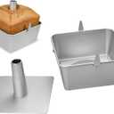 Square Tube Cake Pan, 28-Cup Capacity for 18-Cup Recipes, 10-Inch Anodized Aluminum Angel Food, Chiffon & Pound Cake Pan with Removable Bottom and Cooling Feet