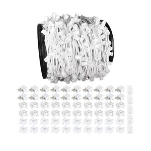 1000FT C9 Light String, E17 Socket 12" Spacing, C9 Christmas Stringer Outdoor Black Stringer for Wedding Patio Event Lighting Decor, White Wire